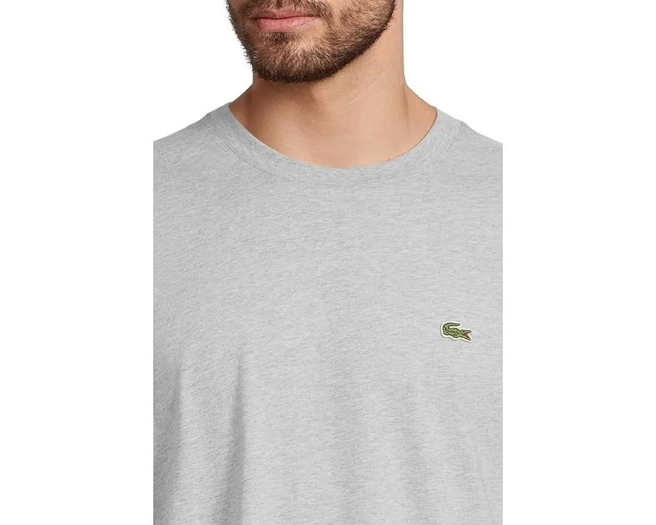 Хлопковая футболка Lacoste с вышитым крокодилом на груди