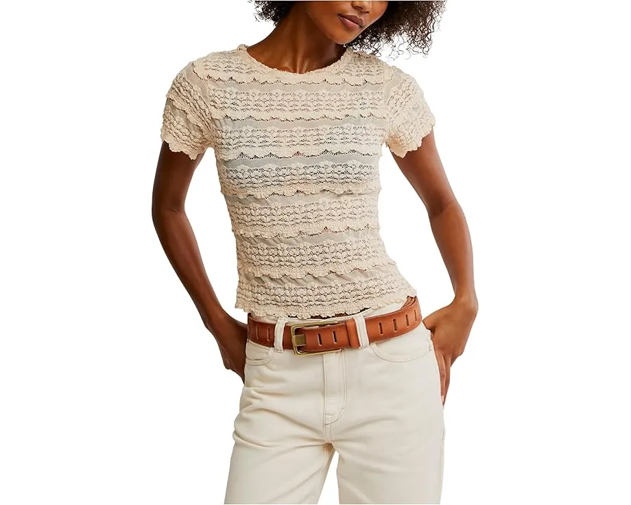 Футболка Free People Angelina Lace с кружевом и сеткой