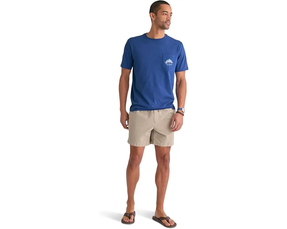 Футболка Vineyard Vines Flag Red Fish с карманом и принтом