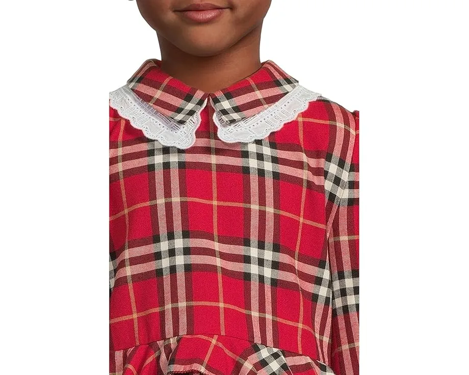 Платье Kira в клетку для детей с кружевными деталями Burberry Kids