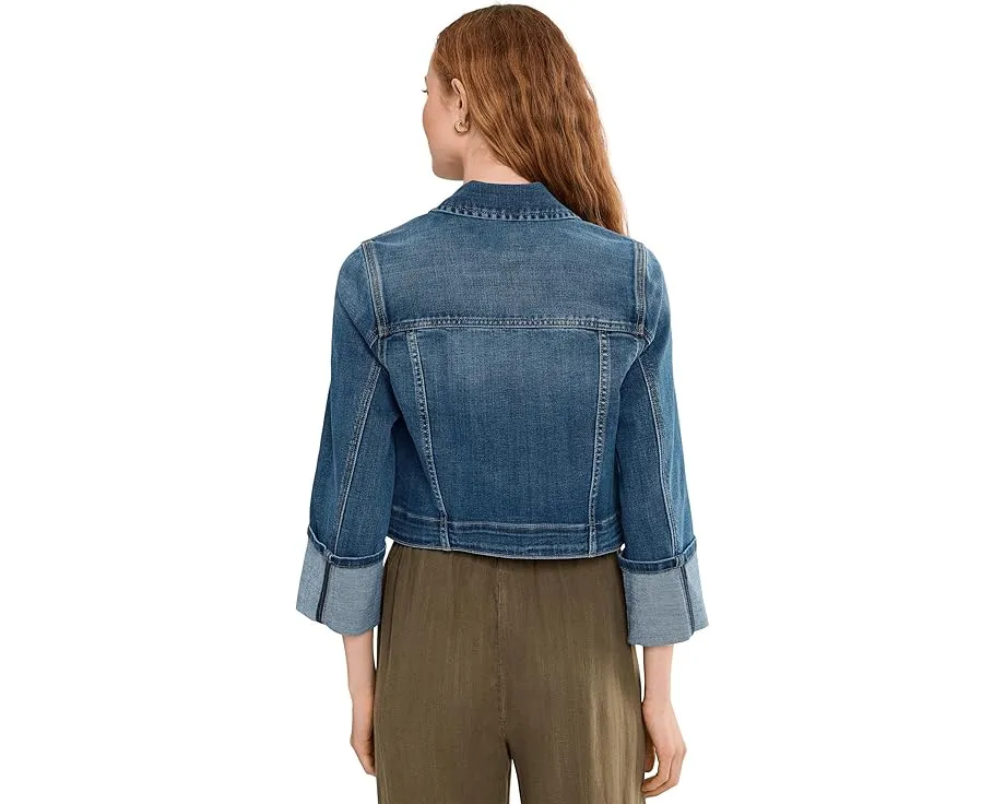 Petite Bracelet Length High Cuff Trucker Jeans Jacket