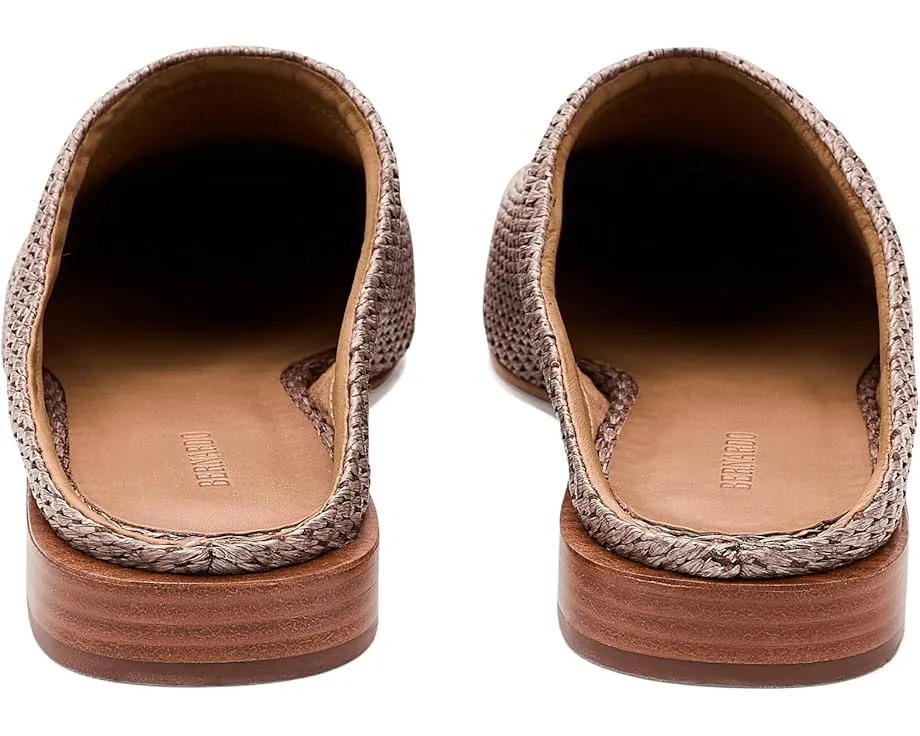 Сандалии Bernardo Porto из рафии с квадратным носком и кожаной подошвой