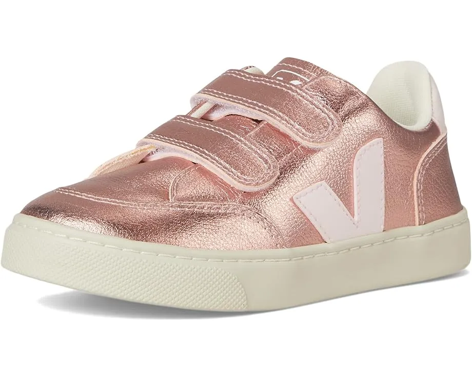 Кроссовки VEJA Small V-12 Chromefree для детей с кожаным верхом и двойной липучкой