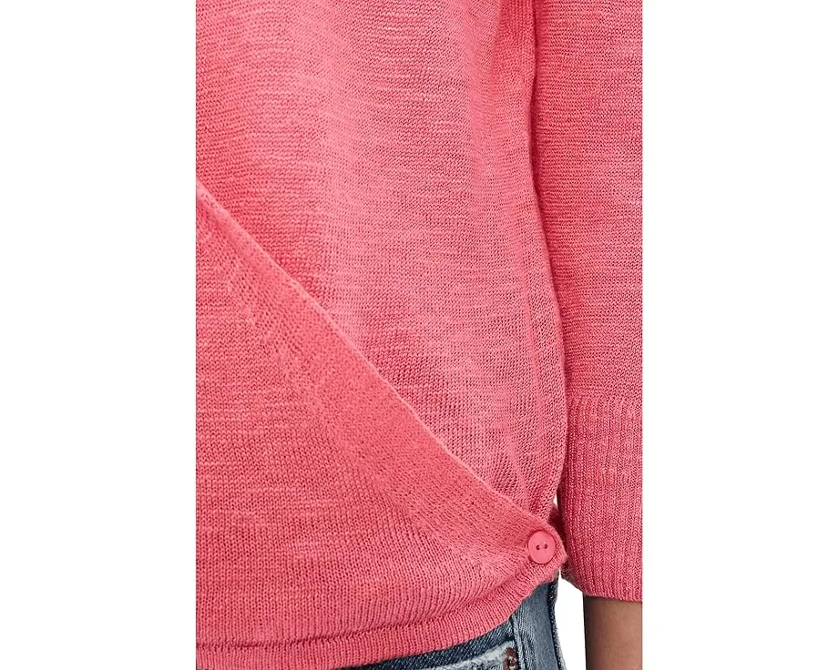 Кардиган NIC+ZOE Slub Knit с V-образным вырезом и рукавом 3/4