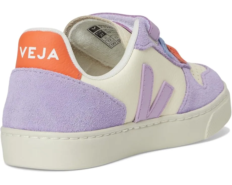 VEJA Kids Детские кроссовки Small V-10 из мягкой замши на липучках