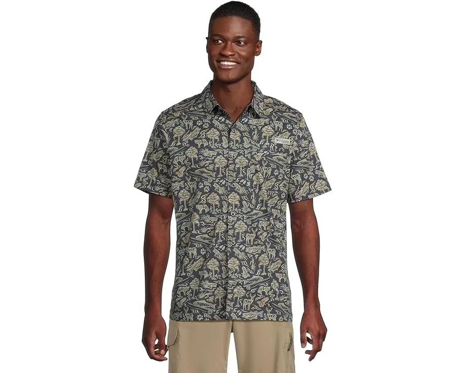 Columbia Wild Cast Camp Shirt с принтом и внутренним карманом для безопасности