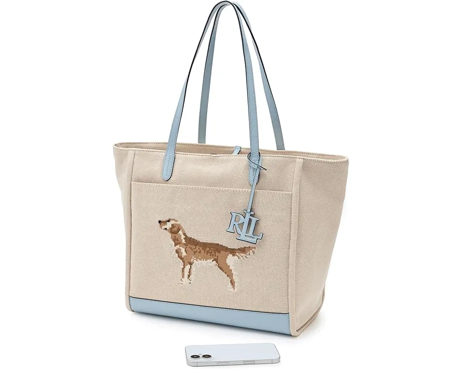 Dog-embroidered Large Cameryn Tote Bag