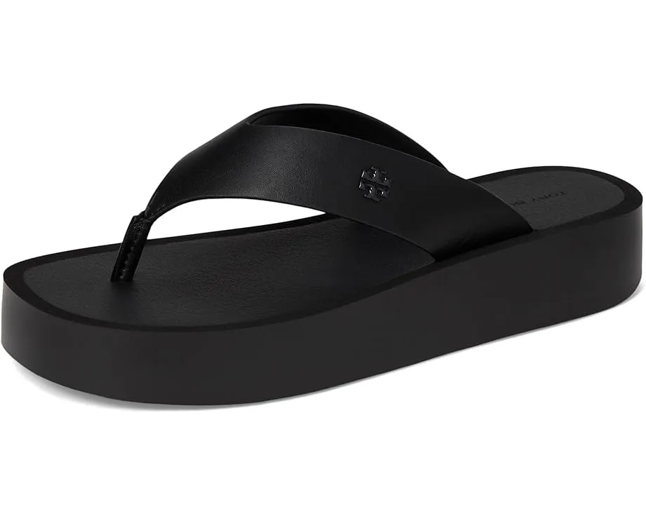 Кожаные шлепанцы Leather Platform Flip Flop от Tory Burch на платформе