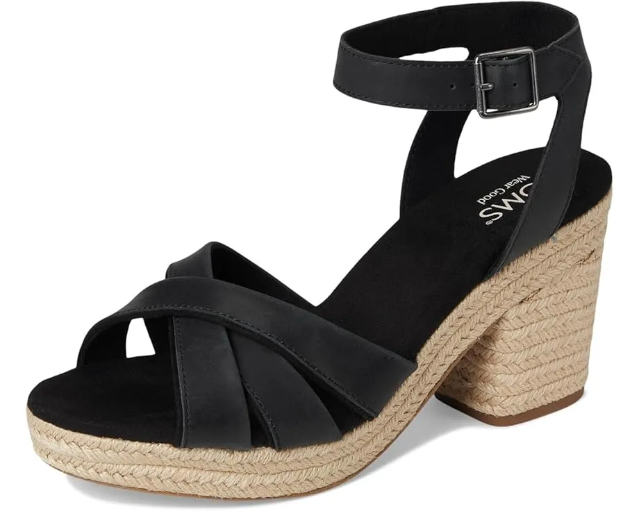 Босоножки TOMS Majorca Strappy на каблуке с ремешками и замшевым верхом