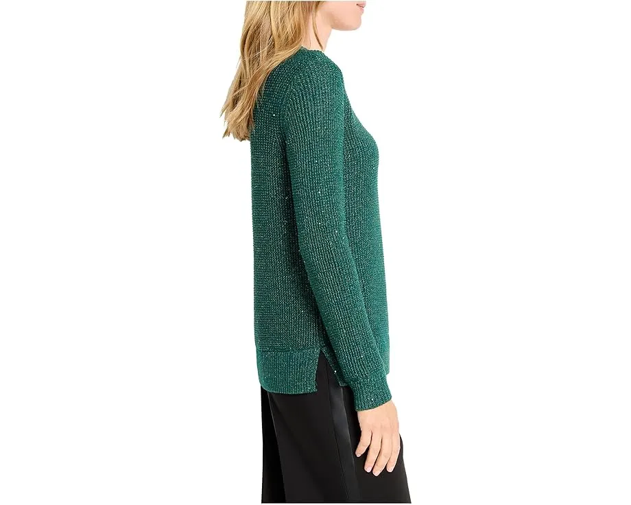 Укороченный свитер с V-образным вырезом Petite Shimmer Waffle от NIC+ZOE