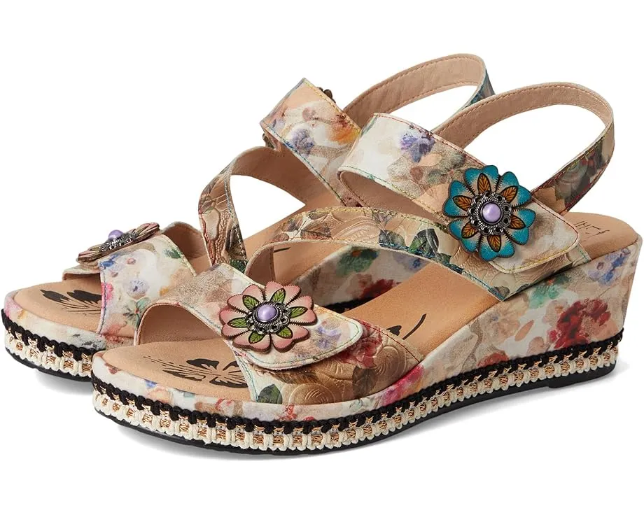 Сандалии L'Artiste by Spring Step Blissful с тиснением и клиновидным каблуком