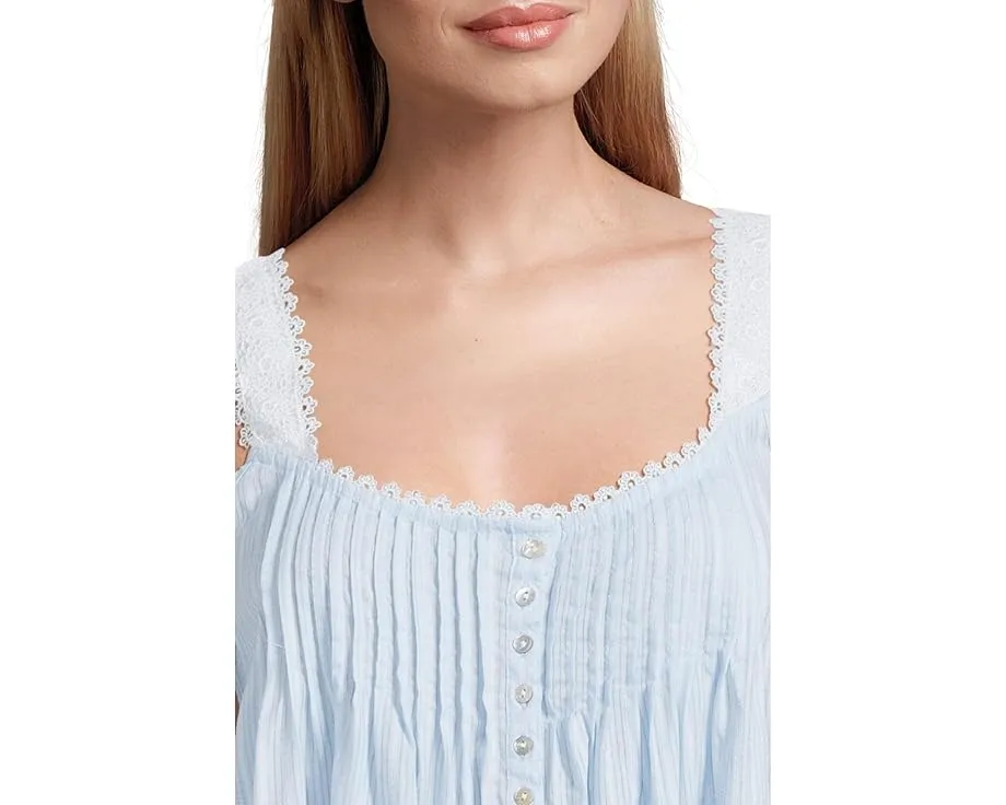 Ночная сорочка Eileen West из хлопка с кружевом и квадратным вырезом