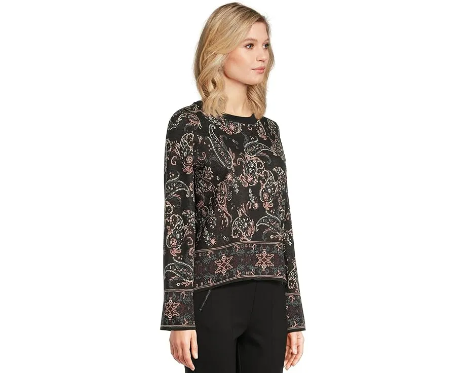 Свитер Vince Camuto с круглым вырезом и узором пейсли