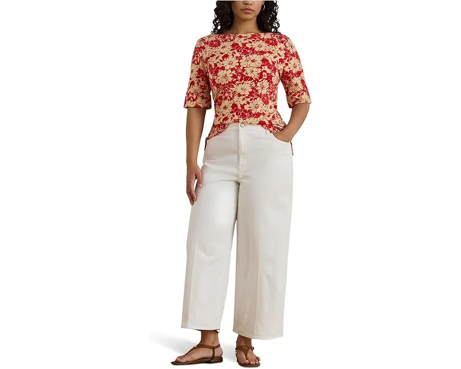 Футболка Lauren Ralph Lauren Plus Size с цветочным принтом и лодочкой