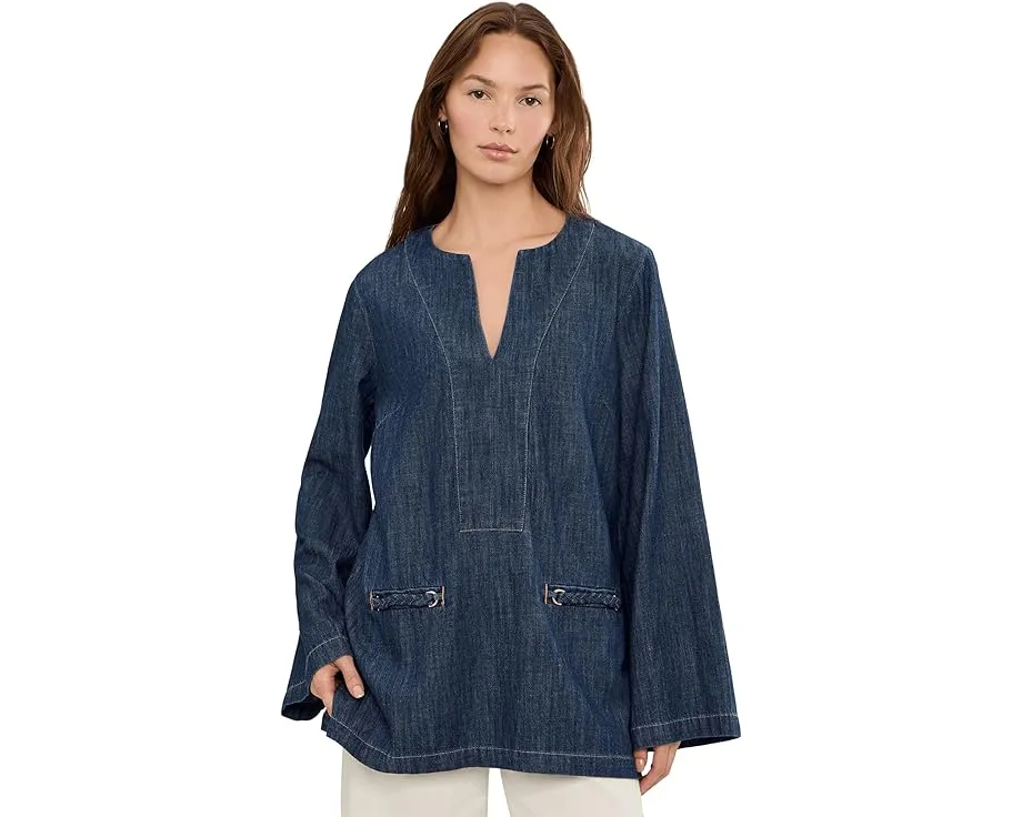 Джинсовая туника с расклешенными рукавами от NYDJ