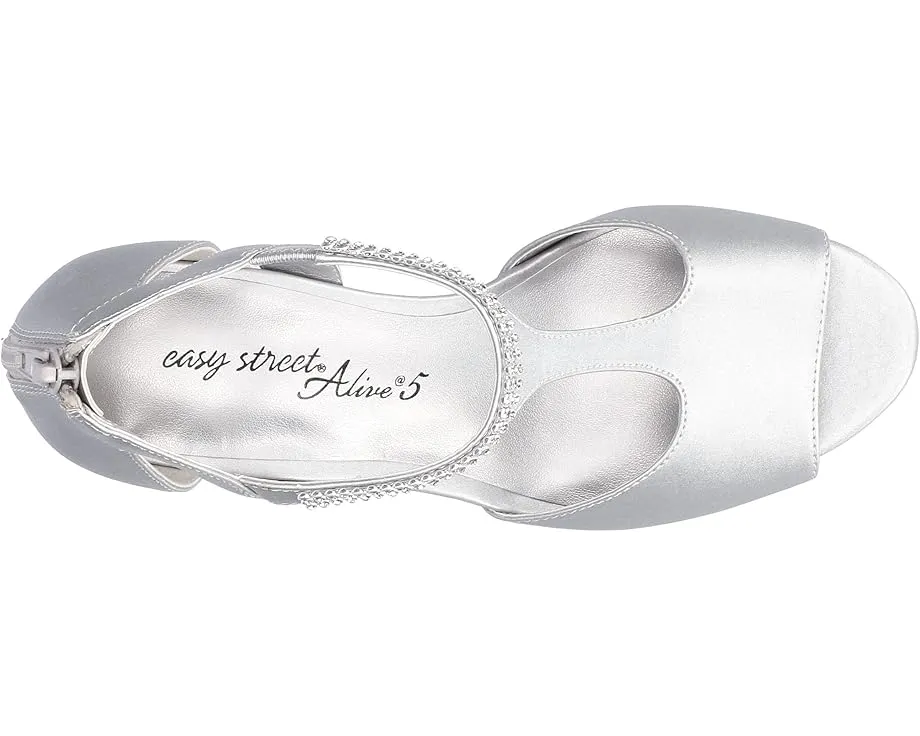 Туфли Easy Street Flash на каблуке с Т-образным ремешком и стразом