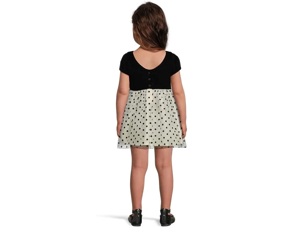 Платье для малышей из бархата в горошек Janie and Jack с коротким рукавом