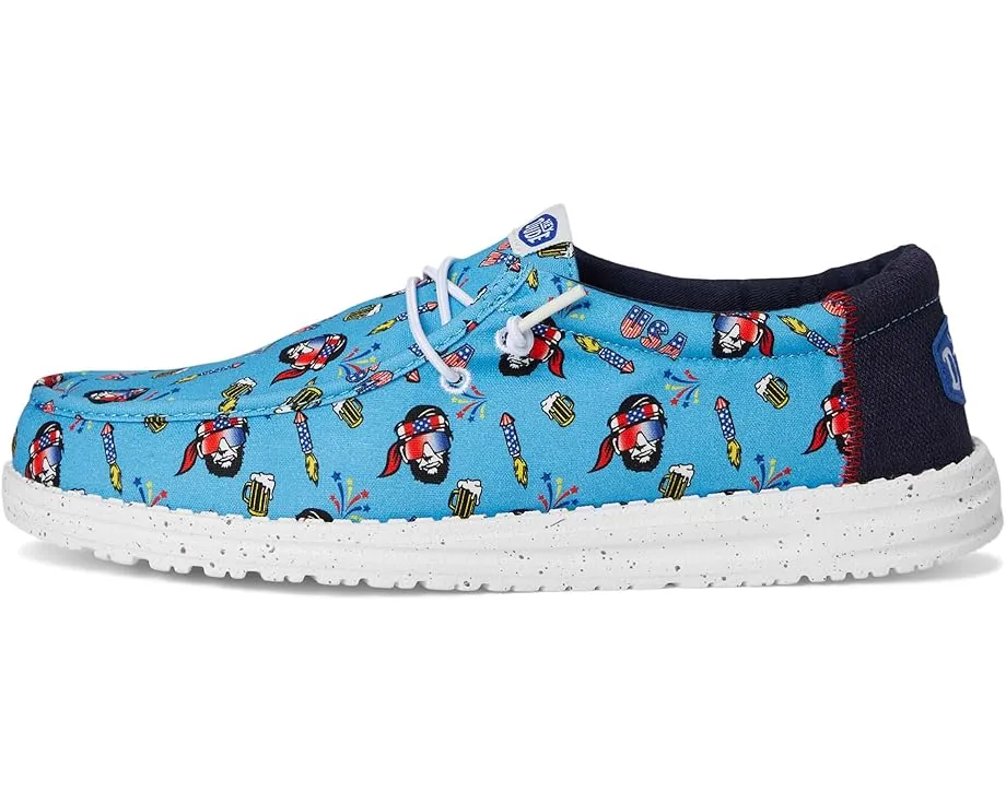 Кроссовки Hey Dude Wally Americana Party с принтом и эластичными шнурками