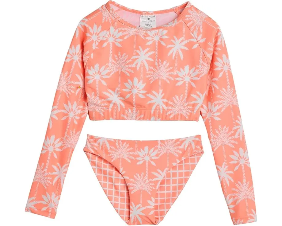 Snapper Rock Kids Комплект рашгарда Cali Palms из переработанного материала с длинным рукавом