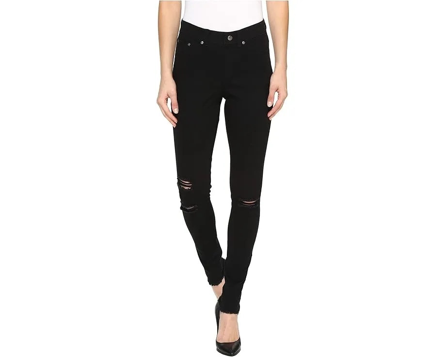 Джинсовые леггинсы HUE Ripped Knee Denim с эффектом потертостей