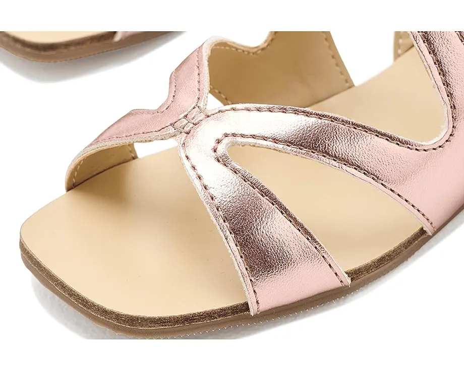 Металлические сандалии Janie and Jack с квадратным носком и регулируемой застежкой