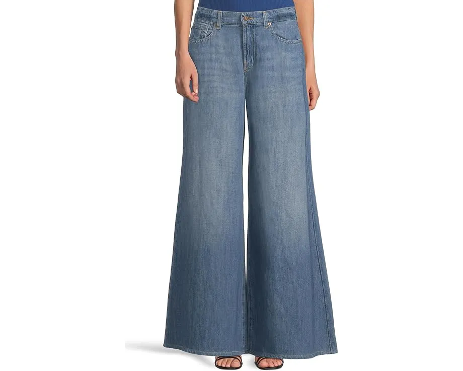 Широкие укороченные брюки 7 For All Mankind Willow Wide Crop из льна и хлопка