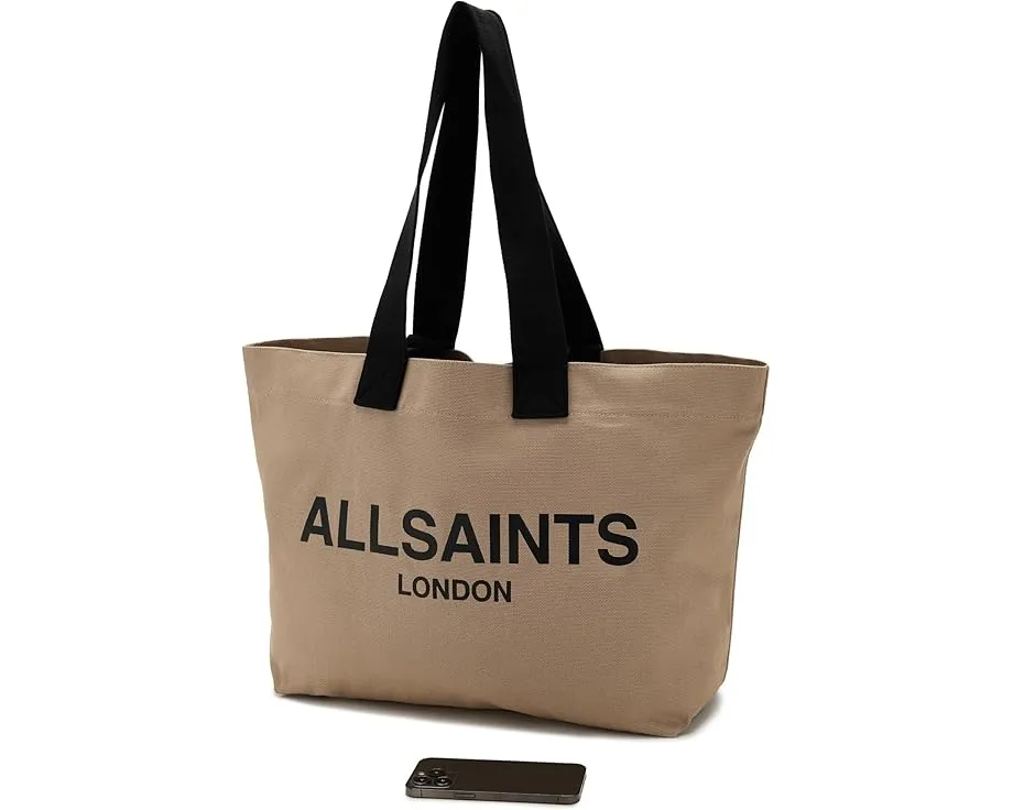 AllSaints Сумка Ali Canvas E/W Tote из переработанного хлопка с кожаными деталями