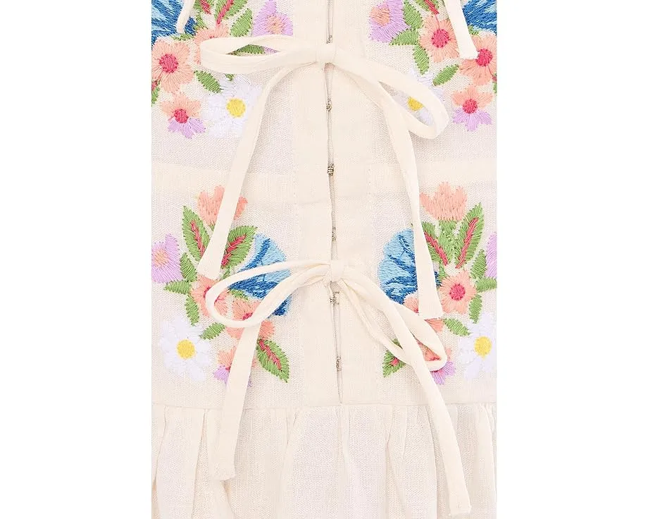 Мини-платье Demi с корсетным лифом и цветочной вышивкой