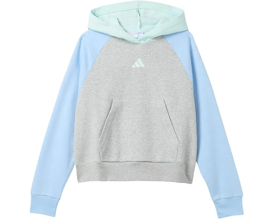 Толстовка adidas Kids Colorblock Fleece с капюшоном и карманом-кенгуру