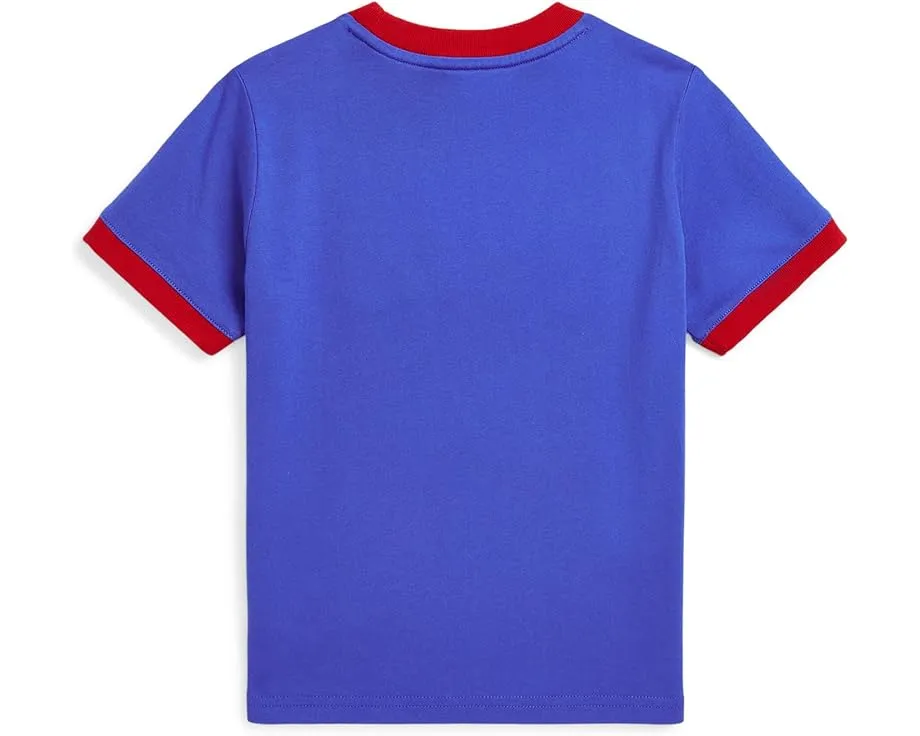 Футболка Polo Ralph Lauren Kids из хлопкового джерси с бейсбольным логотипом