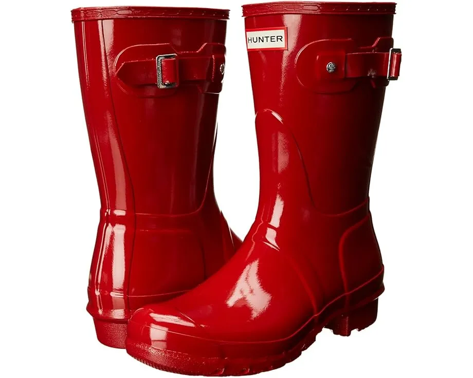 Резиновые сапоги Hunter Original Short Gloss укороченные с декором
