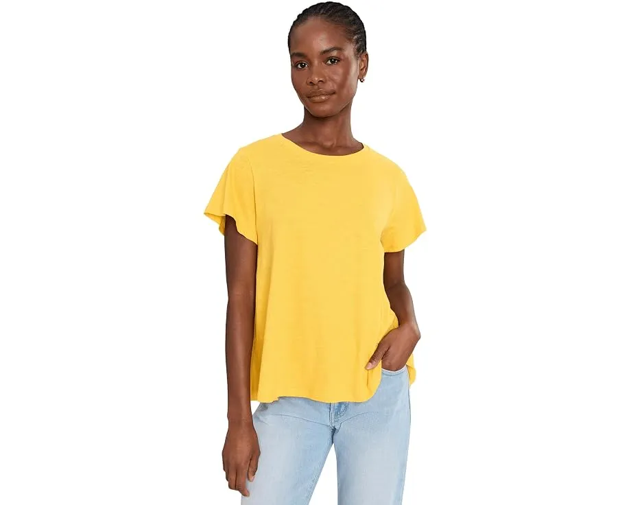 Топ Organic Cotton Slubby Jersey с круглым вырезом и короткими рукавами Eileen Fisher