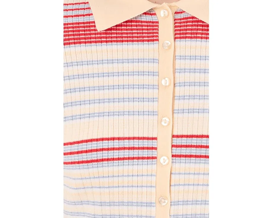 Поло Giselle Textured Stripe с воротником и фактурной полоской от 525 america