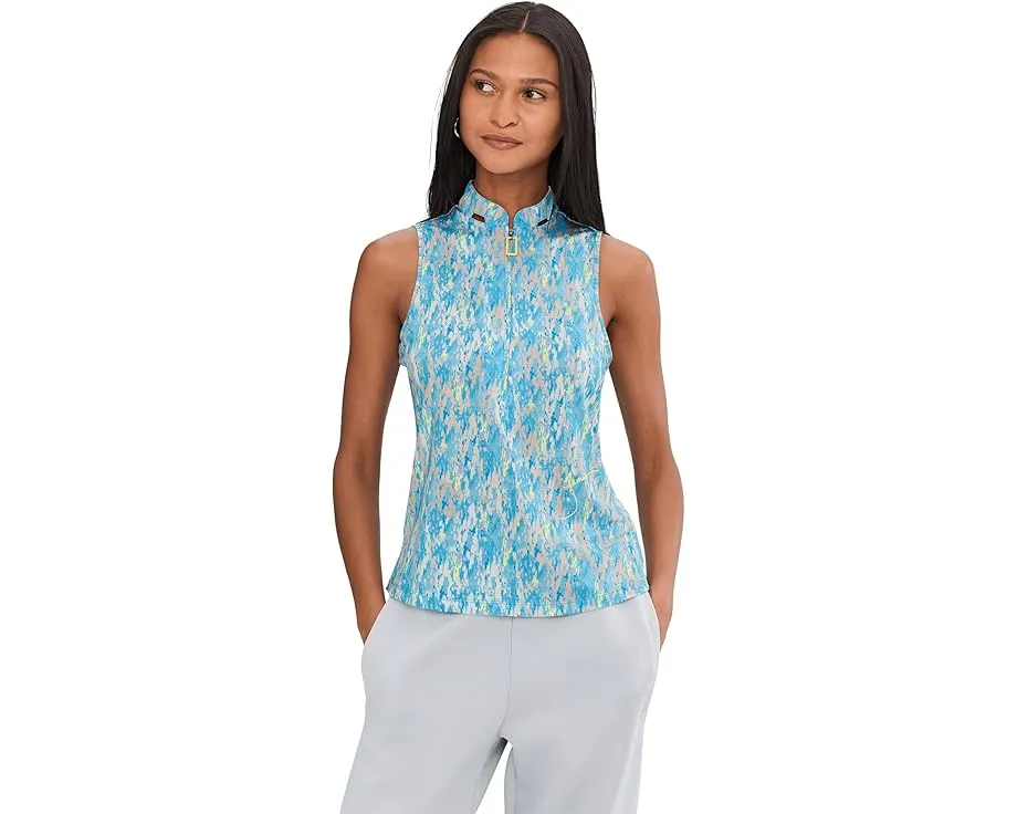 Безрукавное поло Jamie Sadock с принтом Fingerpaint и застежкой-молнией