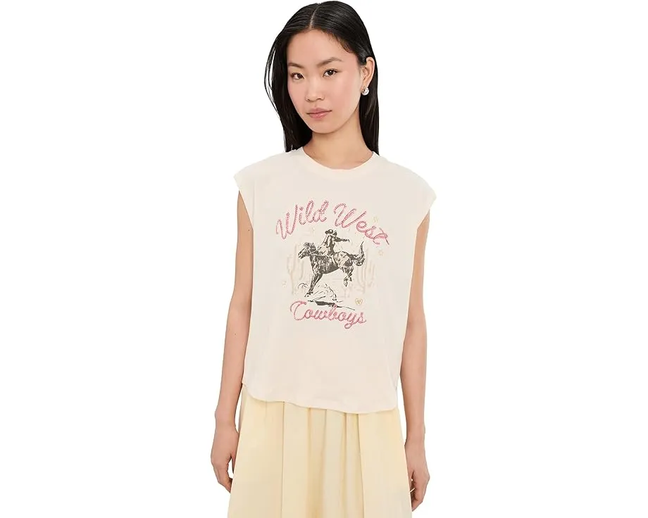 Кроп-футболка Ariat Wild West с принтом и кокеткой
