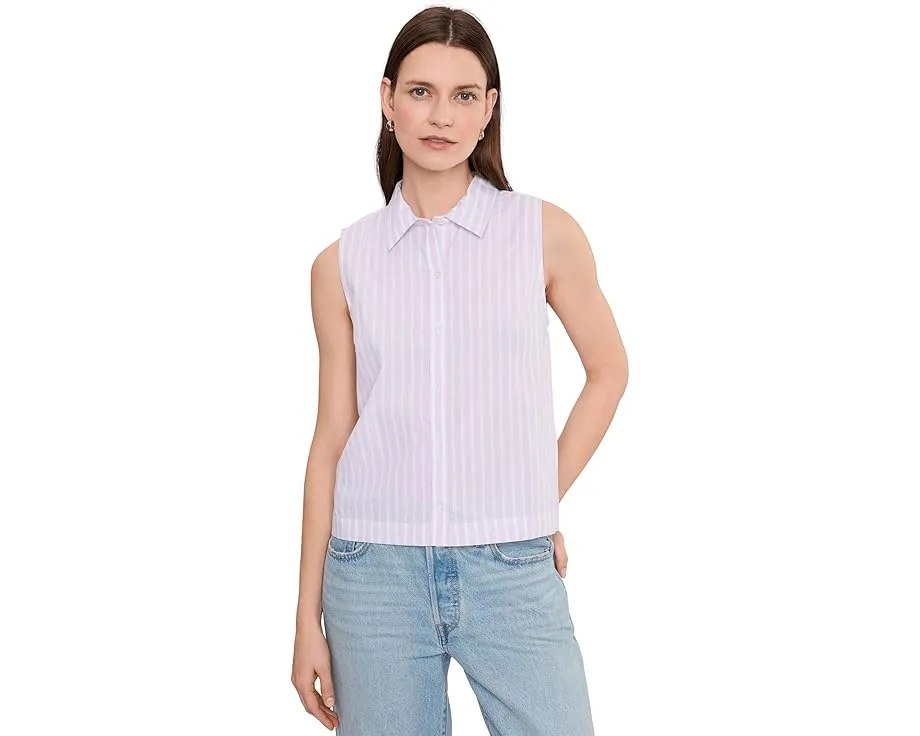 Безрукавка Lilla P в полоску из хлопкового поплина с укороченной длиной