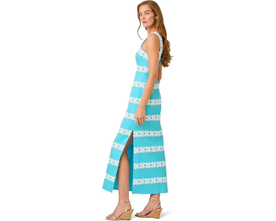 Платье Davis макси с квадратным вырезом и кружевной отделкой Lilly Pulitzer