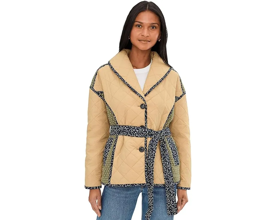 Avec Les Filles Стеганая куртка-кимоно с поясом из нейлона