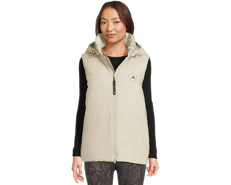 Стеганый жилет adidas by Stella McCartney с отстегивающимся капюшоном и переработанными материалами