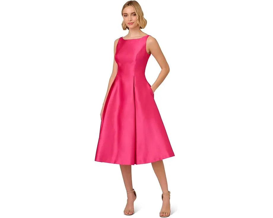 Платье Adrianna Papell без рукавов длины миди из атласа с запахом