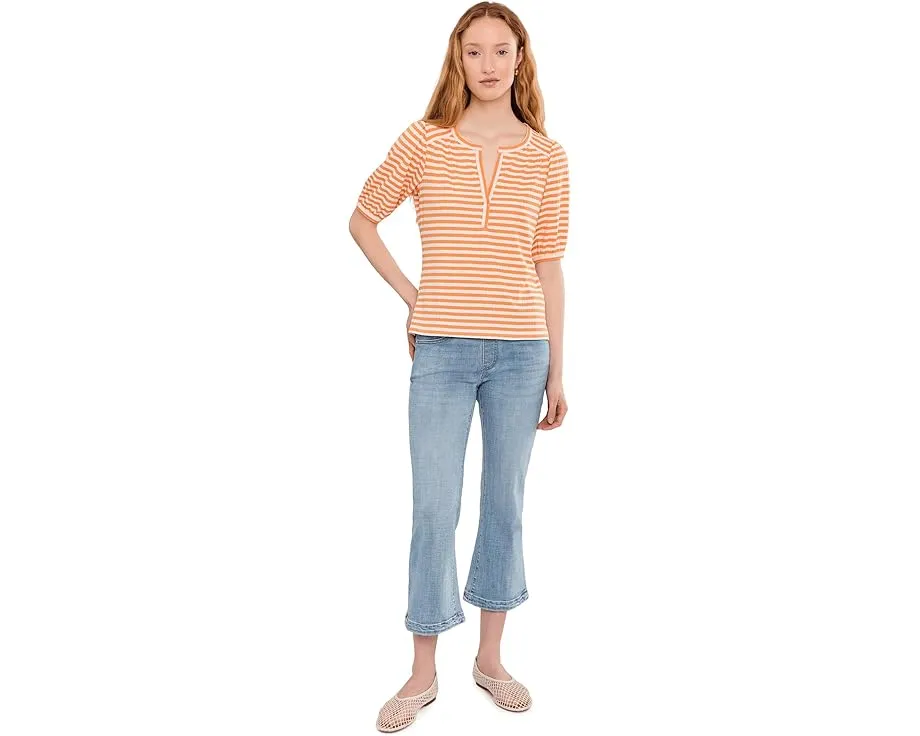 Petite Elbow Sleeve Henley Knit Top