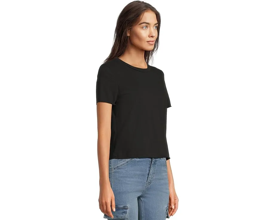 Jackie Raw Edge Crew Neck Tee