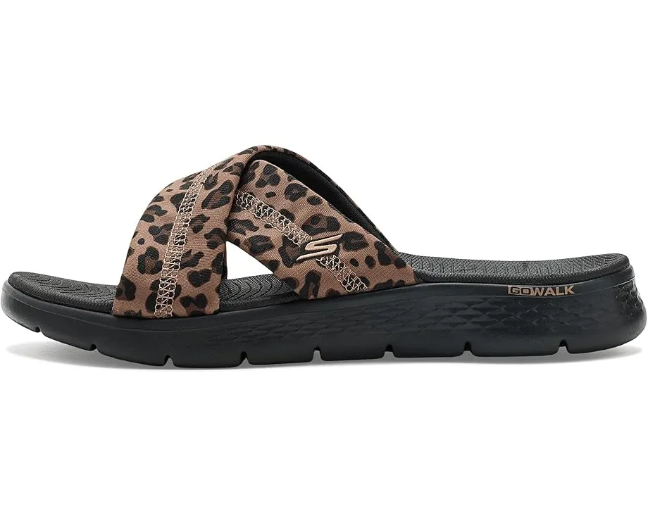 Вegan сандалии SKECHERS GO Walk Flex с леопардовым принтом и памятью формы
