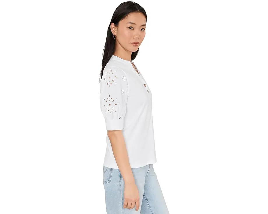 Блузка Elbow Puff Sleeve Mixed Media Lace от CeCe с пышными рукавами
