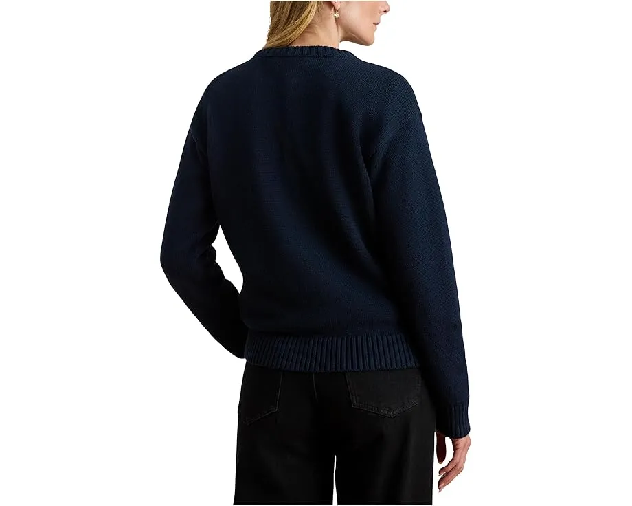 Свитер Lauren Ralph Lauren Petite с жаккардовым золотистым ретривером из хлопка