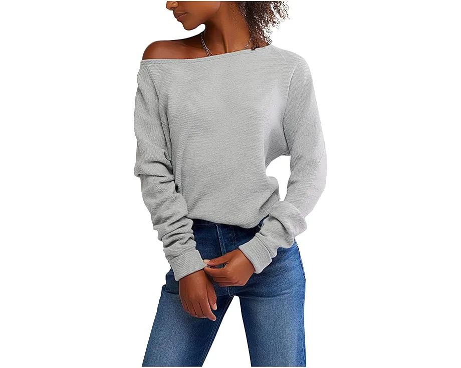 Free People Длинный рукав Jess из термоткани с лодочкой