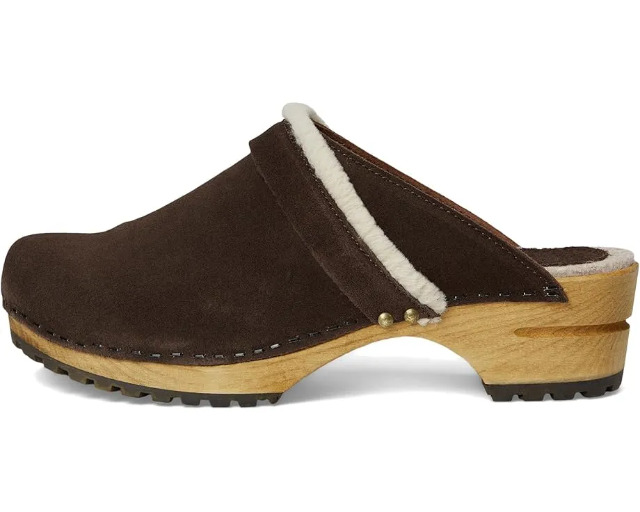 Клоги Hirse из замши с деревянной подошвой и кожаной подкладкой Sanita