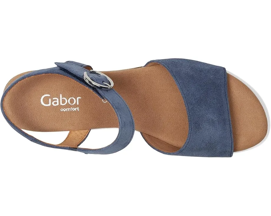 Босоножки Gabor 62.071 на каблуке с ремешком на пряжке и резиновой подошвой