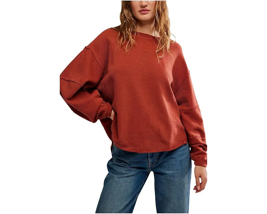 Free People футболка We The Free Total Eclipse оверсайз с рубчиком