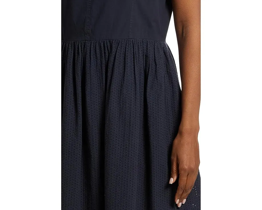 Мини-платье Lilla P с высоким воротником и ажурной юбкой